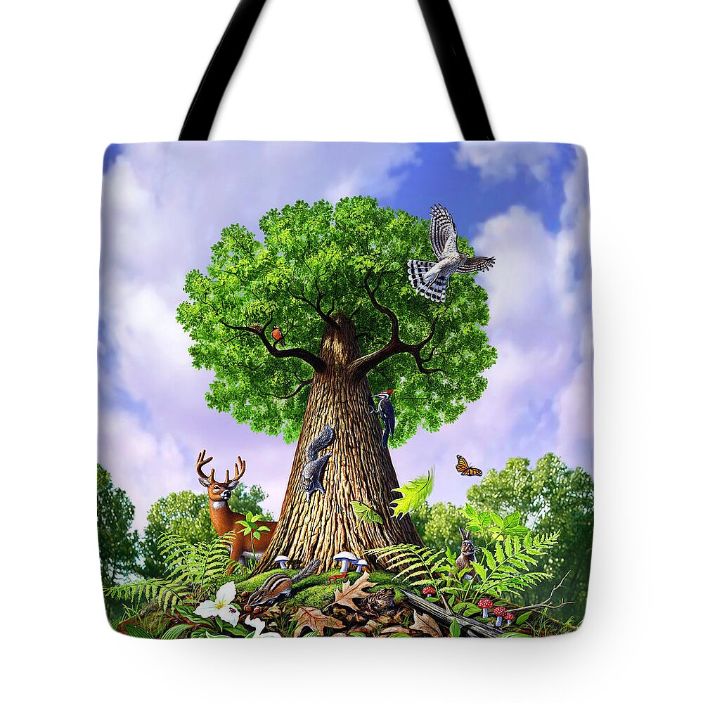 Tree Tote Bag featuring the painting Tree of Life by Jerry LoFaro