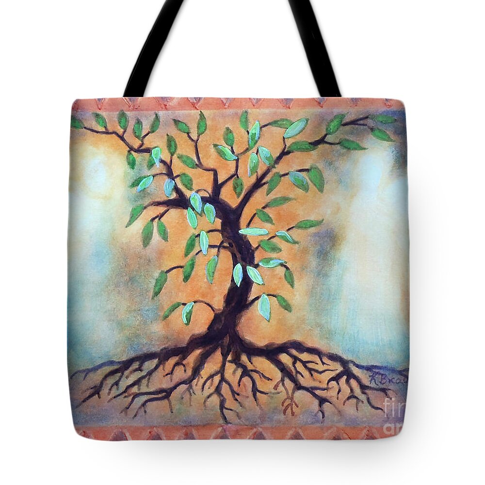 Paintings Tote Bag featuring the painting Tree of Life by Kathy Braud
