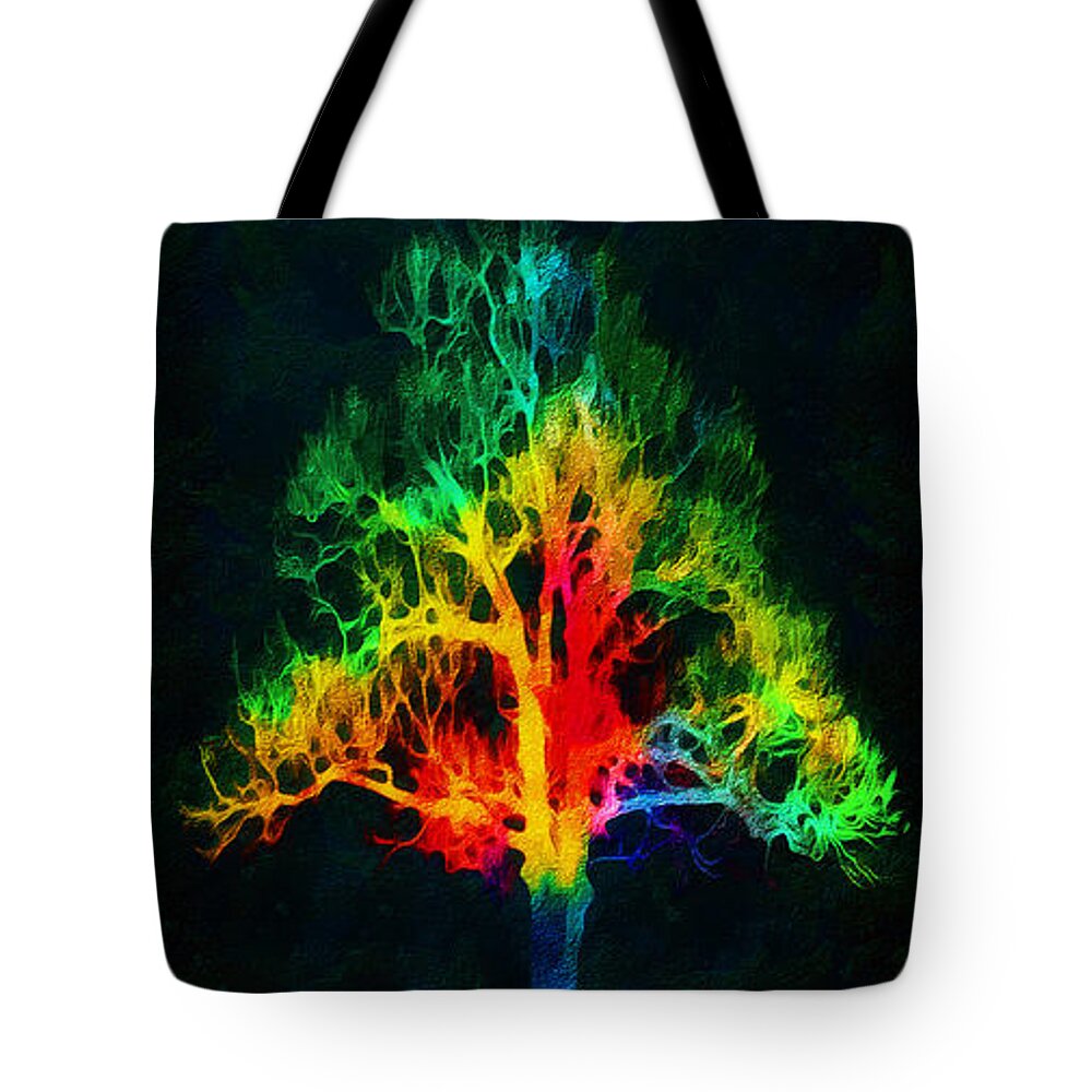 Tree Tote Bag featuring the painting Tree of Life by Stefano Senise