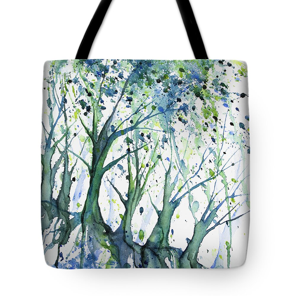 Tree Tote Bag featuring the painting Trees and Earth by Cascade Colors
