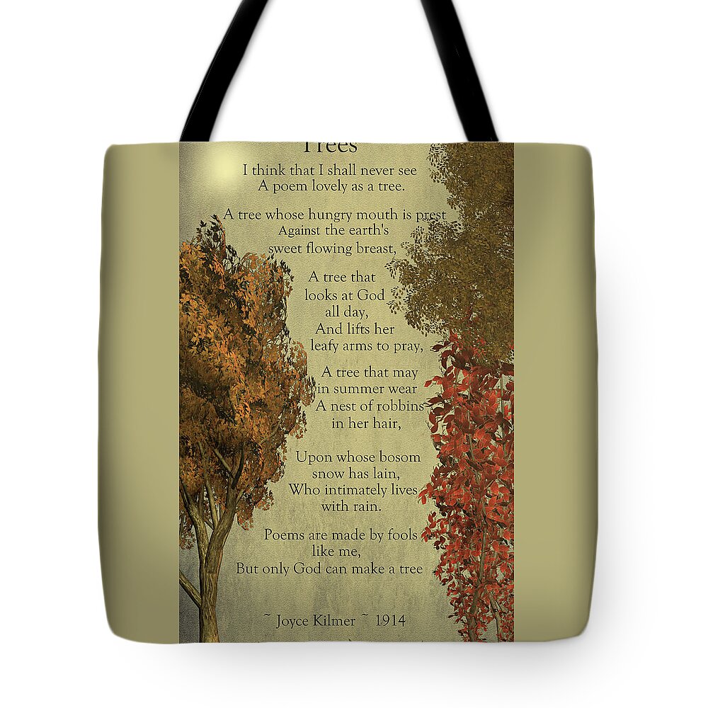 Trees Tote Bag featuring the mixed media Trees by David Dehner
