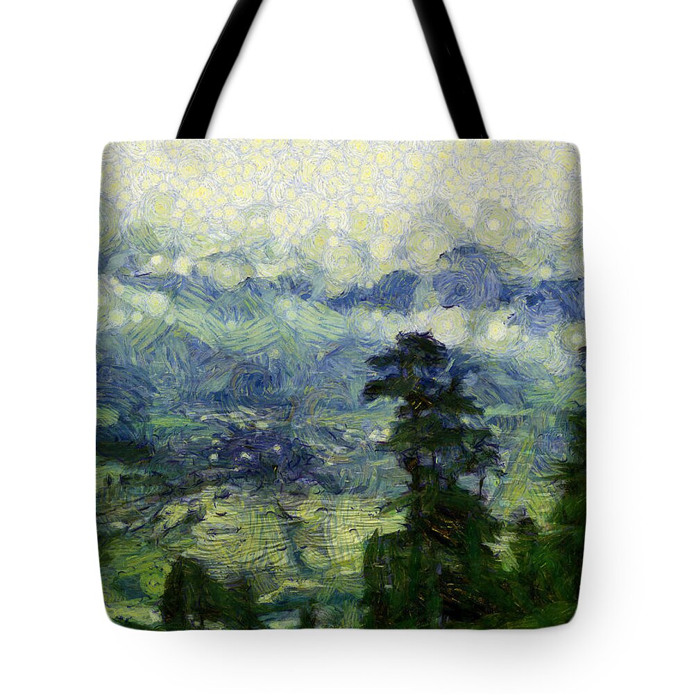 Trees Tote Bag featuring the photograph Trees near the mountains by Ashish Agarwal