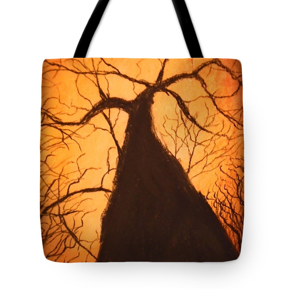 Forest Tote Bag featuring the drawing Tree's Unite by Jen Shearer