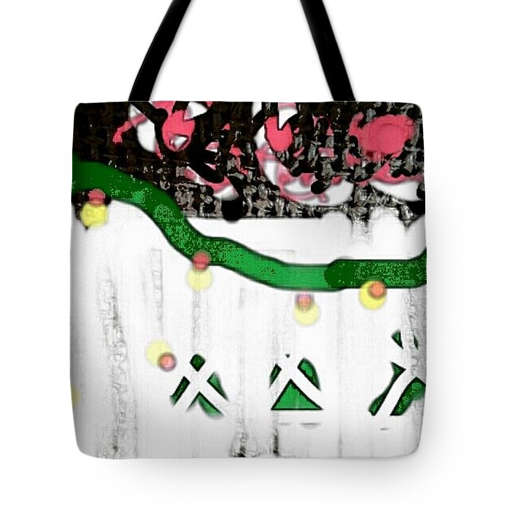Abstract Tote Bag featuring the painting Trespassing her garden6 by Subrata Bose