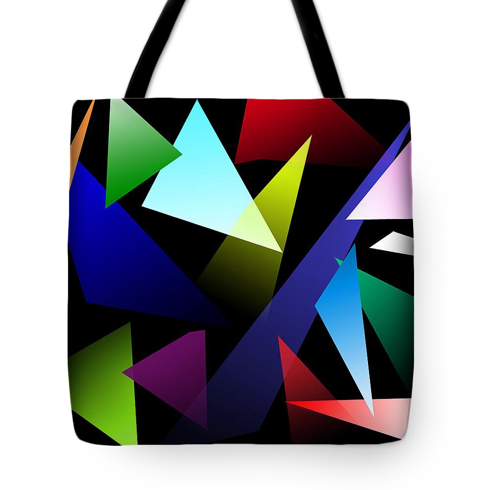 Digital Art Tote Bag featuring the digital art Triangles by David Stasiak