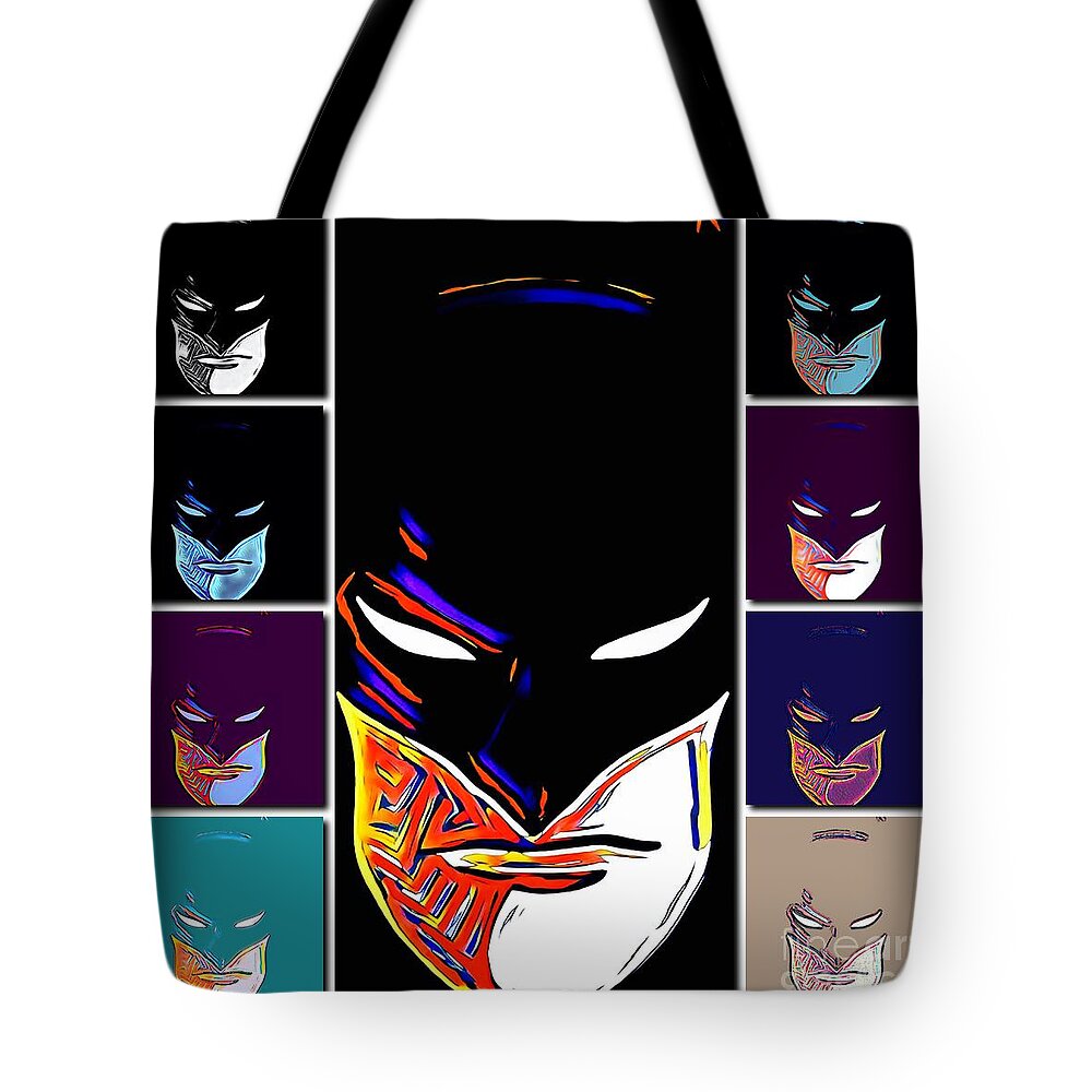 Batman Tote Bag featuring the digital art Tribal Protectors Bat-talion by HELGE Art Gallery