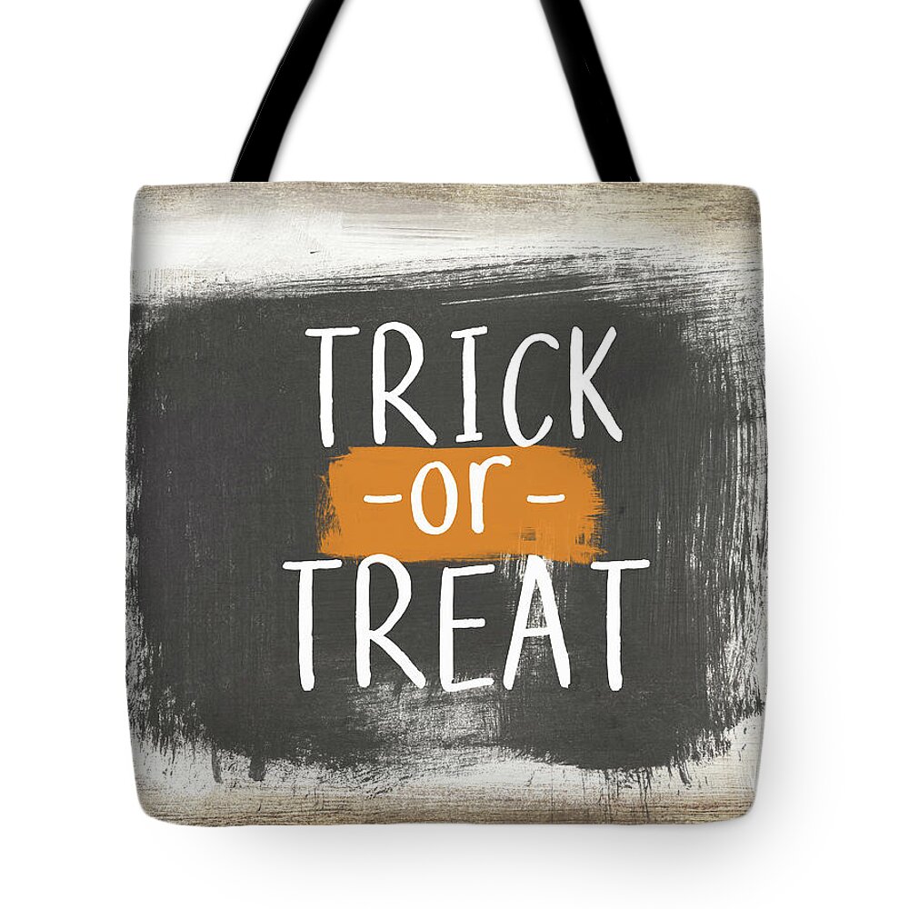 Fall Tote Bag featuring the painting Trick Or Treat Sign- Art by Linda Woods by Linda Woods
