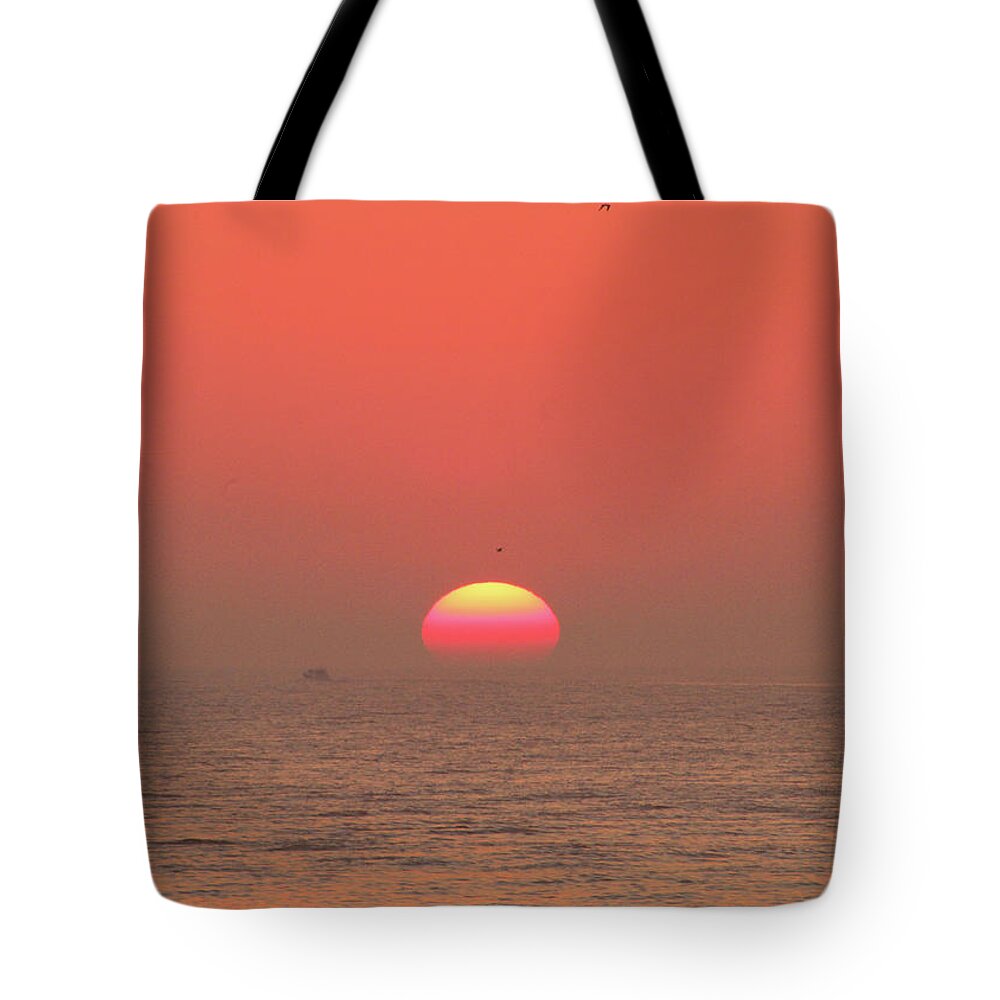 Sun Tote Bag featuring the photograph Tricolor Sunrise by Robert Banach