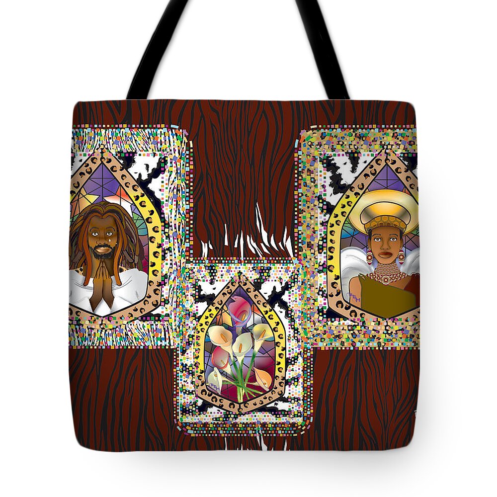 Halo Tote Bag featuring the digital art Trilogy by Brenda Dulan Moore