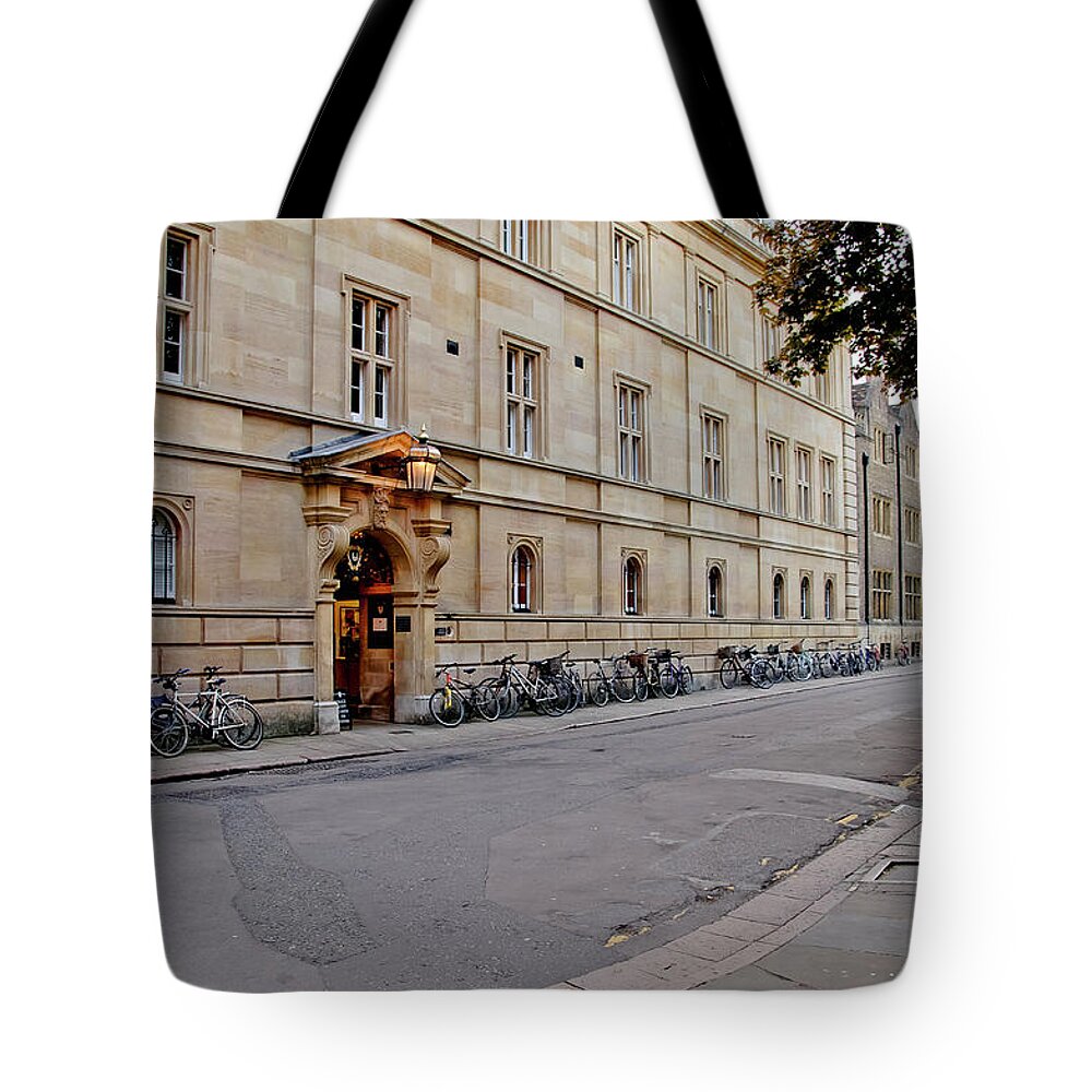Cambridge Tote Bag featuring the photograph Trinity hall in the evening. Cambridge. by Elena Perelman