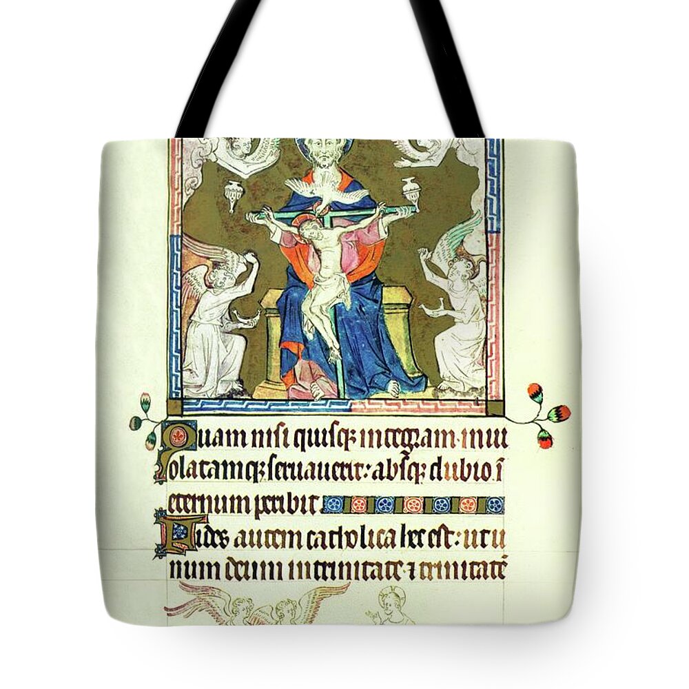 Anonymous Tote Bag featuring the painting Trinity Psalter by Anonymous