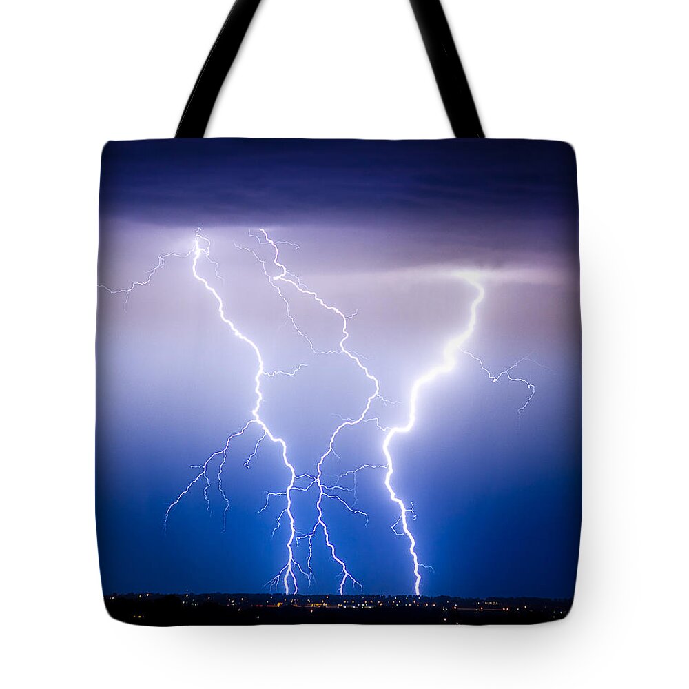 James Insogna Tote Bag featuring the photograph Triple Lightning by James BO Insogna
