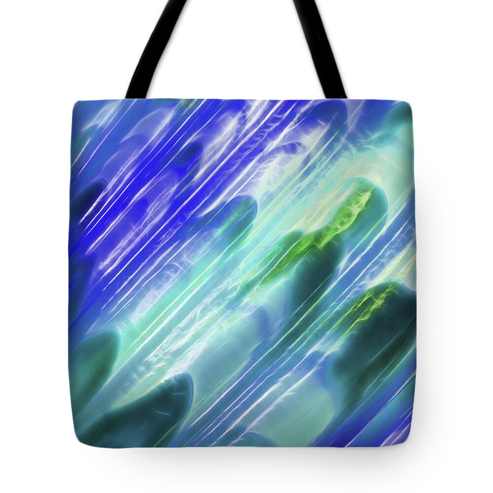 Seashell Tote Bag featuring the photograph Triton Shell Lapis Blue Abstract Vertical by Gill Billington