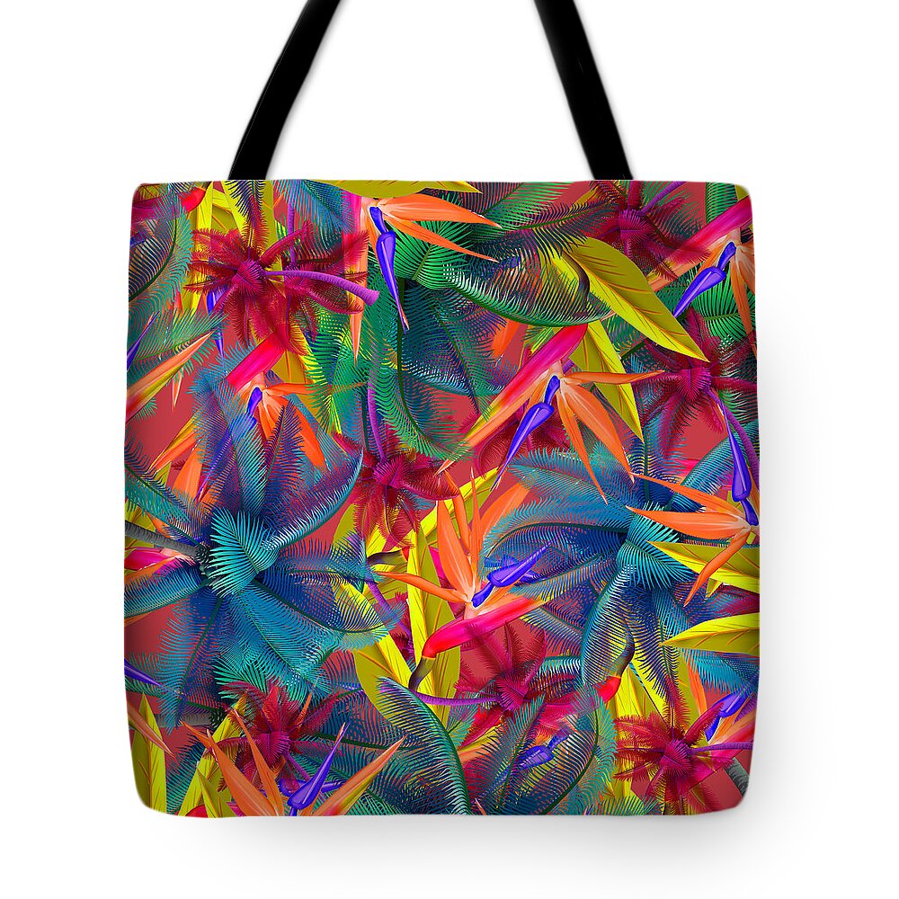 Cherry Tote Bag featuring the painting Tropical 7 by Mark Ashkenazi