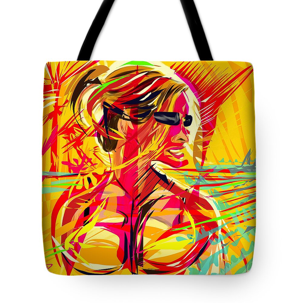 Woman Tote Bag featuring the mixed media Tropical Dreams by Russell Pierce
