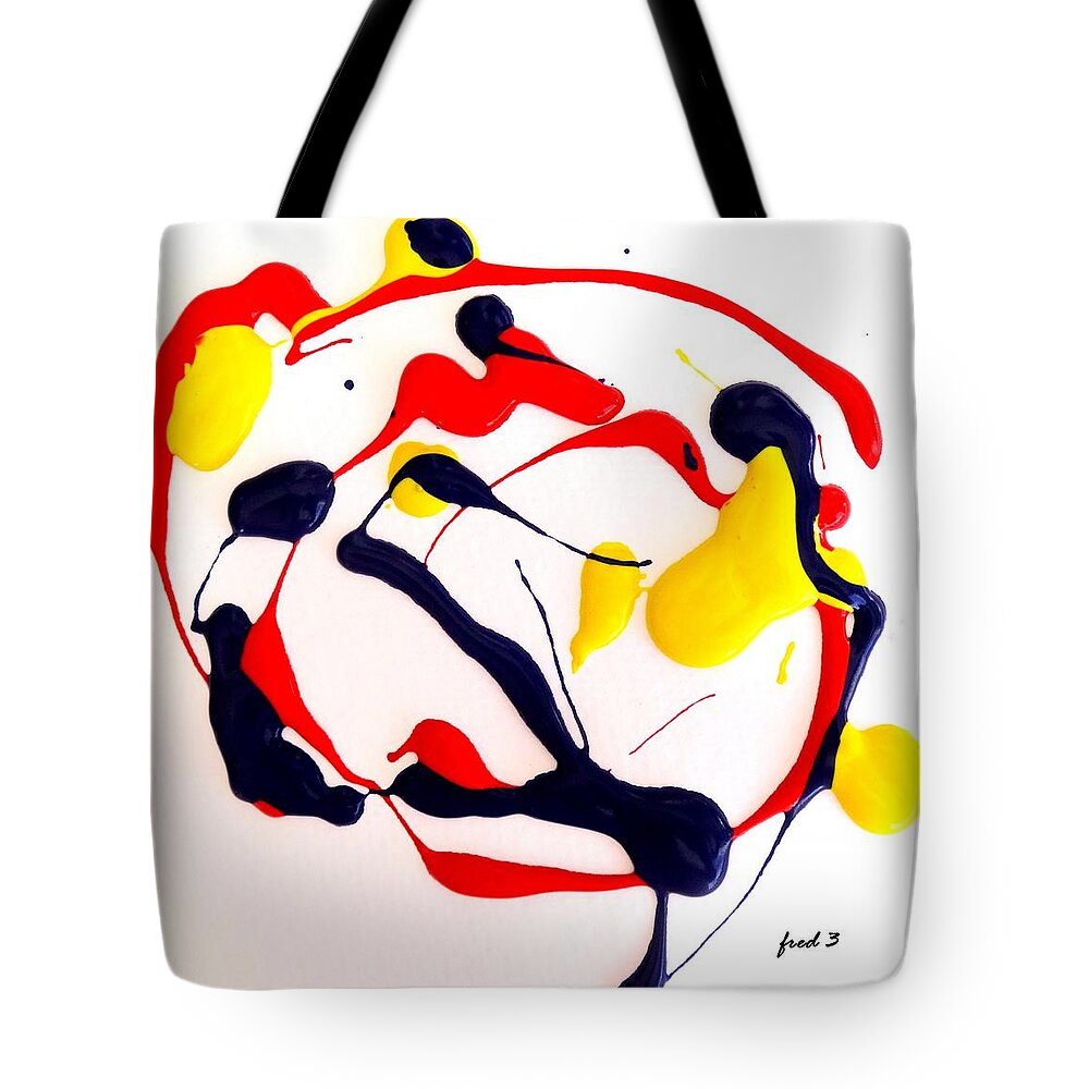 Red Tote Bag featuring the painting Tropical Fish by Fred Wilson