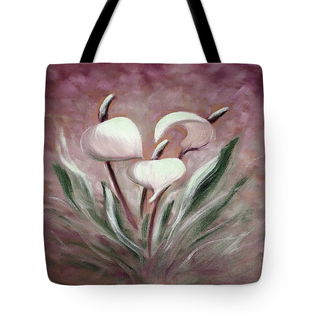 Tropical Tote Bag featuring the painting Tropical Flowers 6 by Gina De Gorna