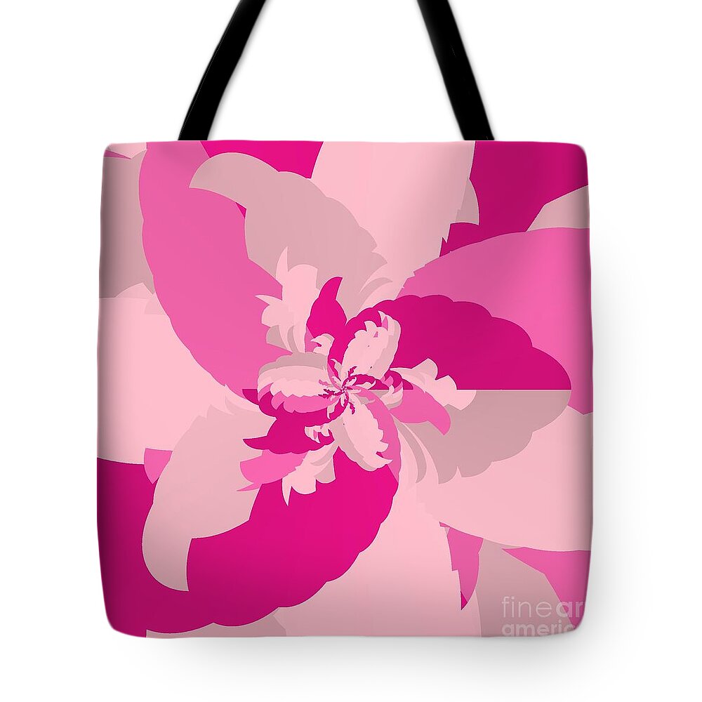 Tropical Pink Tote Bag featuring the digital art Tropical Pink by Michael Skinner