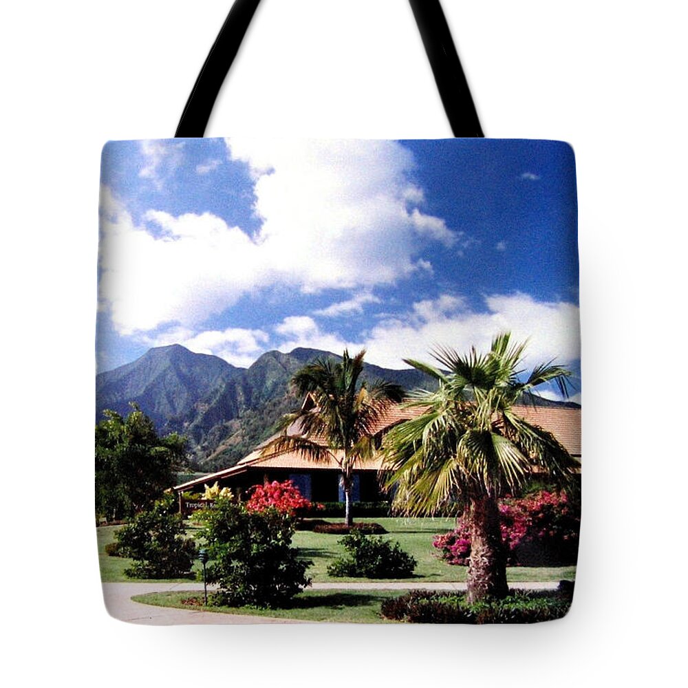 1986 Tote Bag featuring the photograph Tropical Plantation by Will Borden