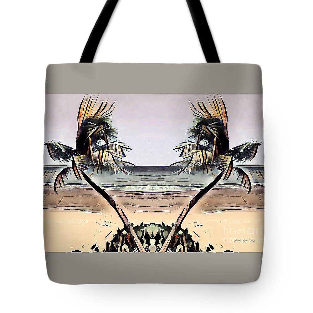Masartstudio Tote Bag featuring the digital art Tropical Seascape Digital Art B7717 by Mas Art Studio