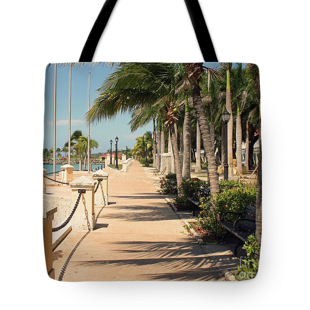 Pier Tote Bag featuring the photograph Tropical Walkway by Kelly Holm