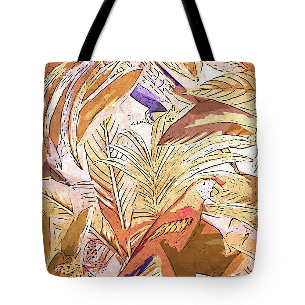 Nature Tote Bag featuring the painting Tropicana - 05 by AM FineArtPrints