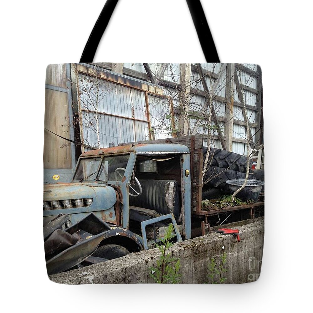 Truck Tote Bag featuring the painting Truck by KUNST MIT HERZ Art with heart
