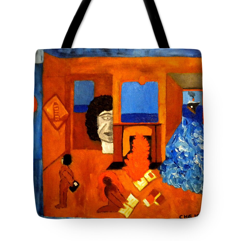 Colette Tote Bag featuring the painting Trying to find the way out or is it better to stay  by Colette V Hera Guggenheim