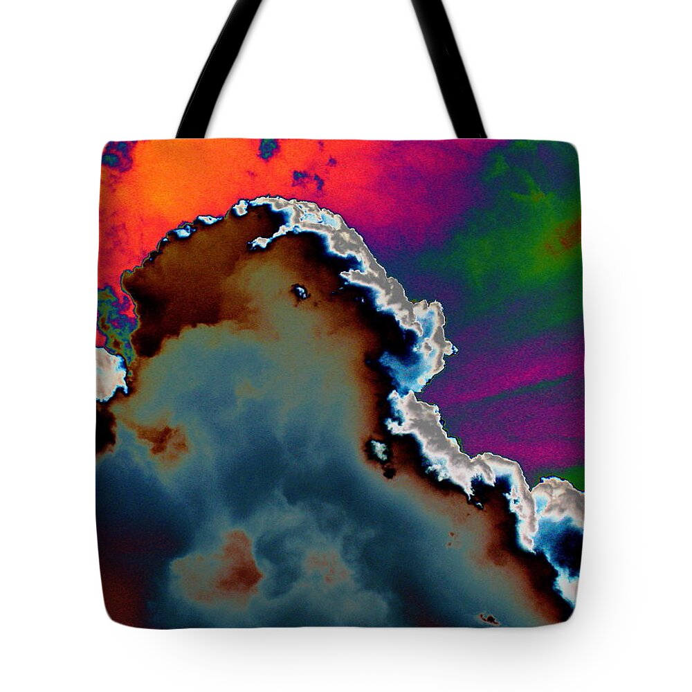 Wave Tote Bag featuring the digital art Tsunami Sunrise by Larry Beat