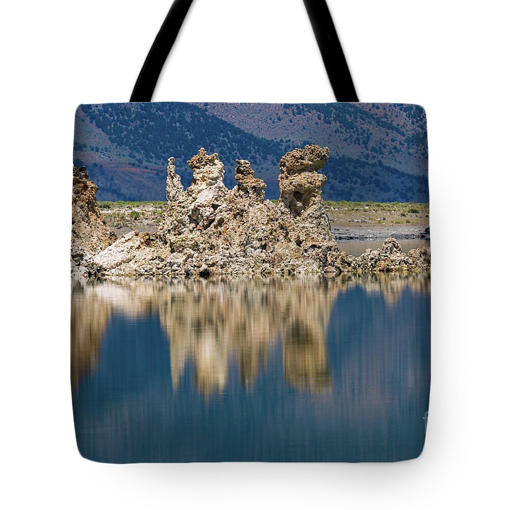 Mono Lake Tote Bag featuring the photograph Tuffa Reflection by Anthony Michael Bonafede