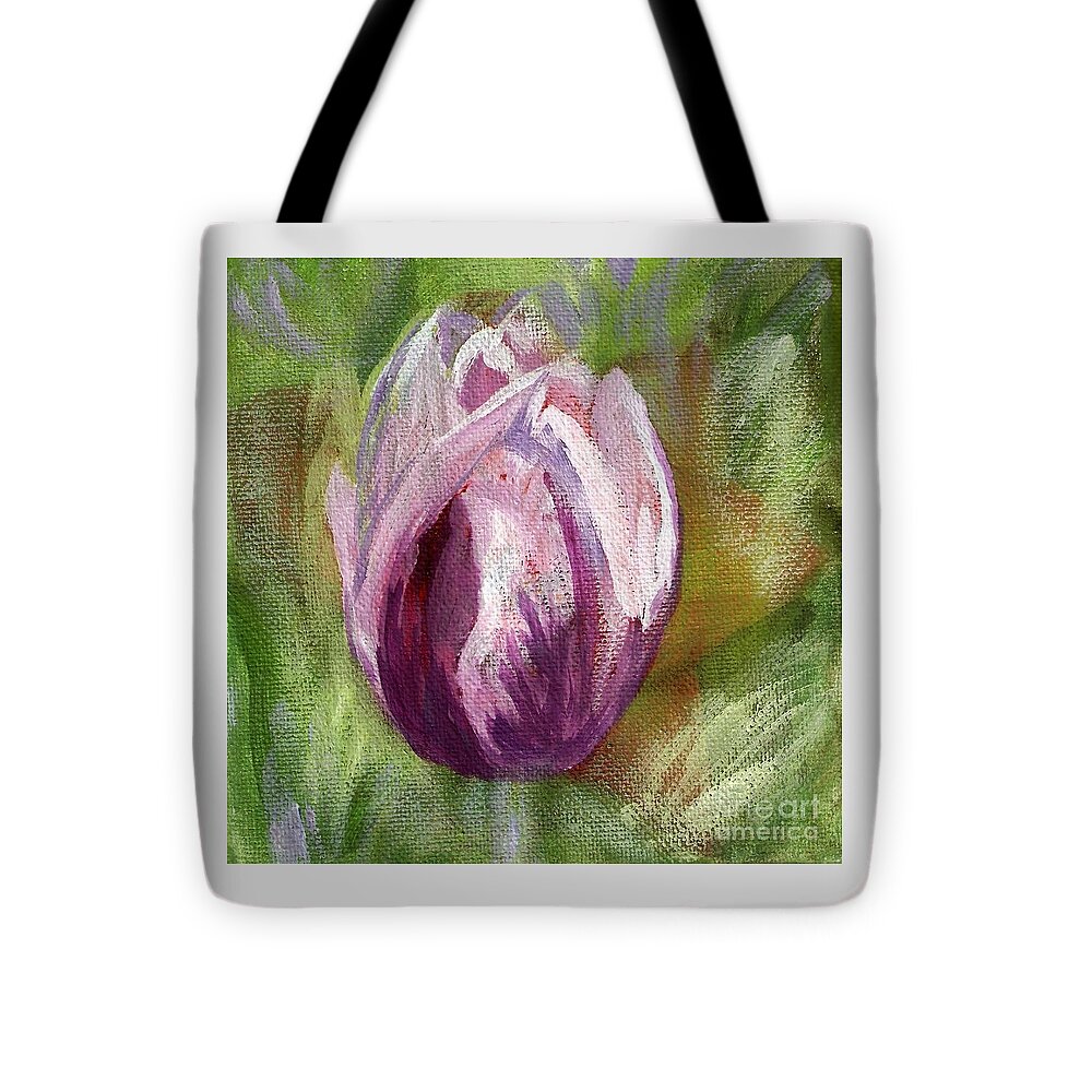 Tulip Tote Bag featuring the painting Tulip by Deb Stroh-Larson