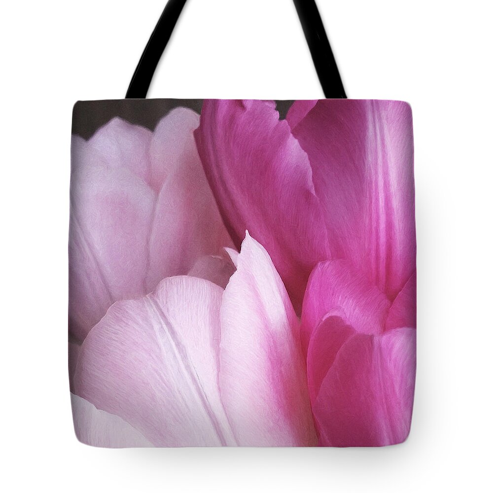  Tote Bag featuring the digital art Tulip Petals by Julian Perry