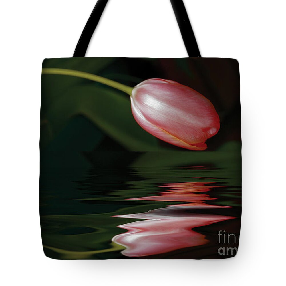 Tulip Tote Bag featuring the photograph Tulip Reflections by Elaine Teague