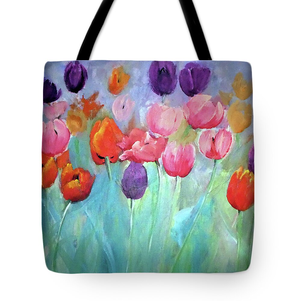 Tulip Tote Bag featuring the digital art Tulip Timeless By Lisa Kaiser by Lisa Kaiser