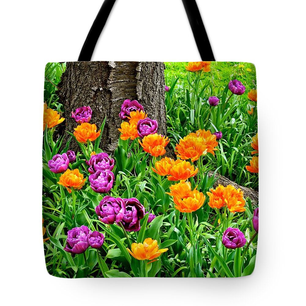 Tulips Tote Bag featuring the photograph Tulips by Monika Salvan