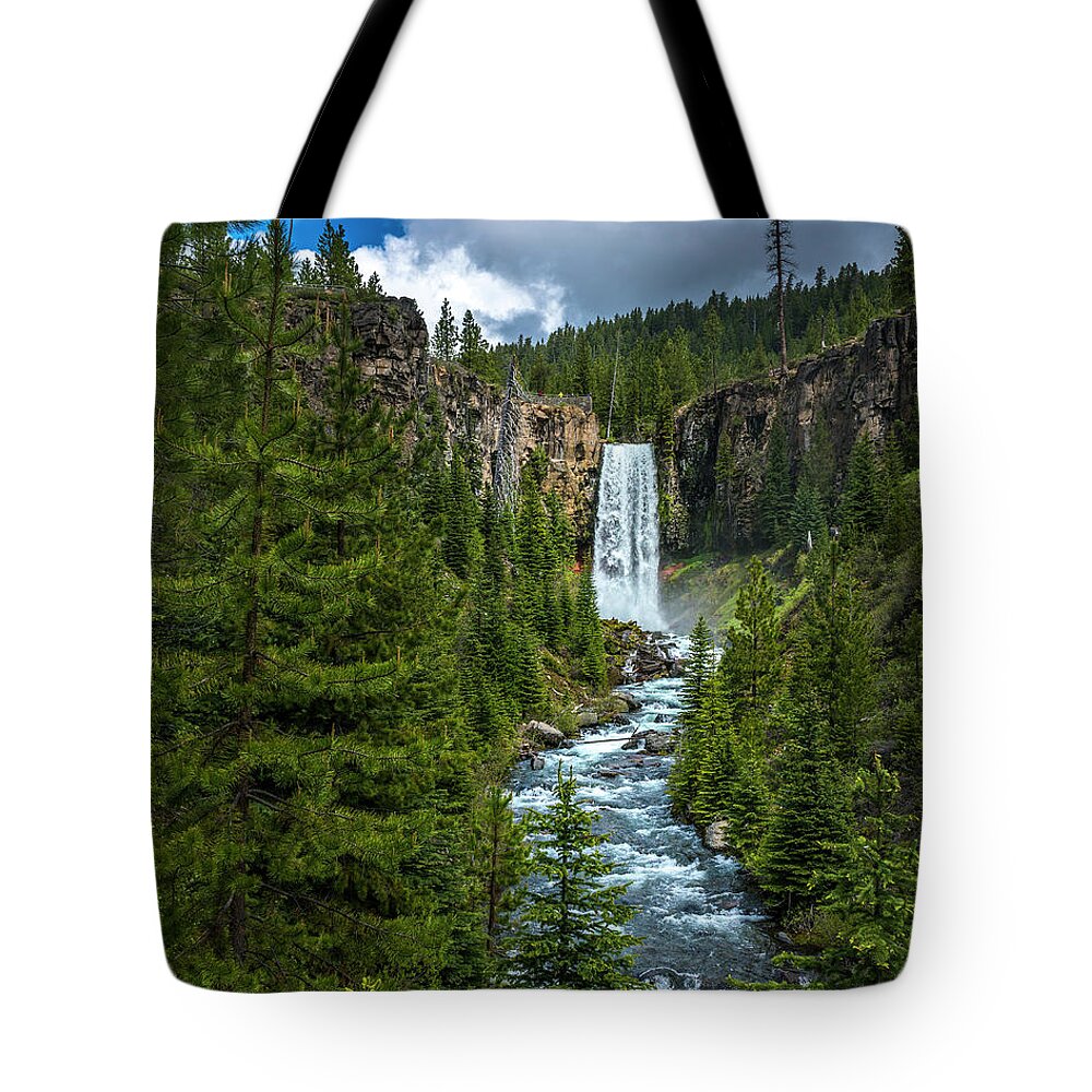  Tote Bag featuring the photograph Tumalo Falls by Bryan Xavier