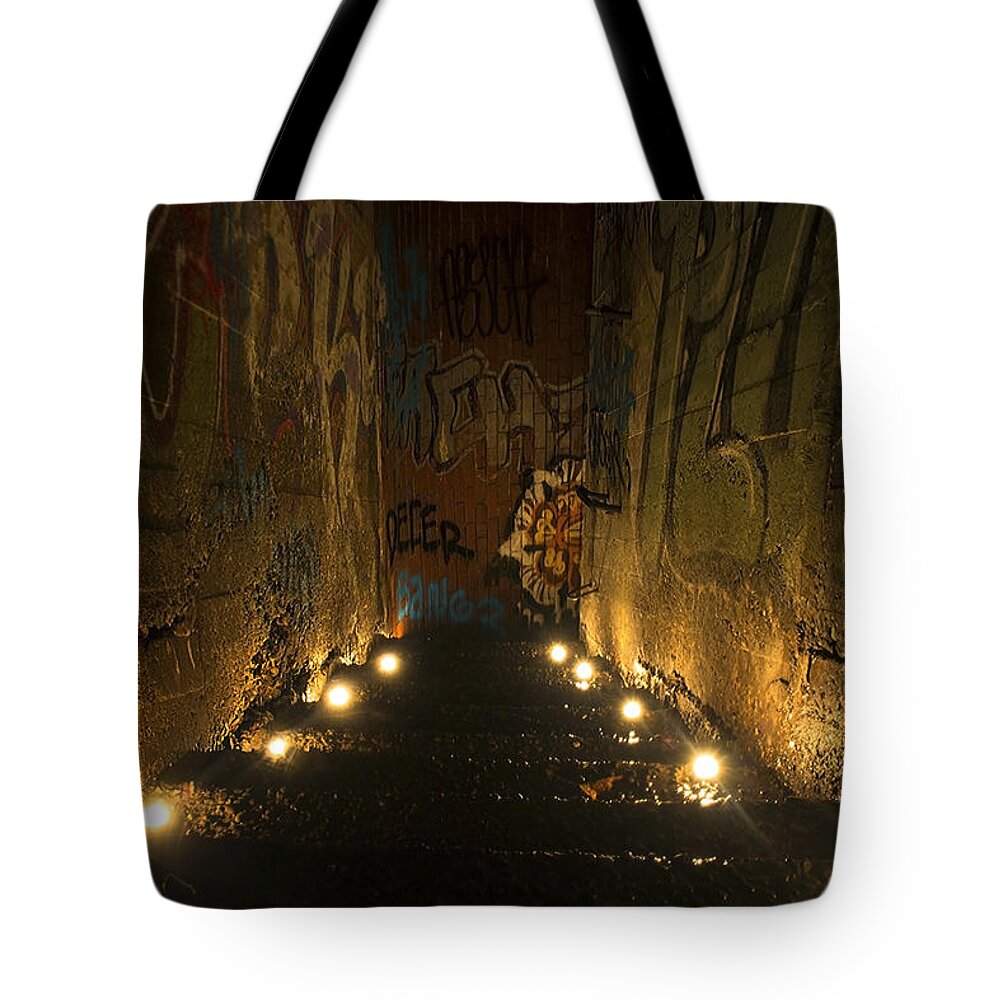 Tunnel Tote Bag featuring the photograph Tunnel Art by Tyler Adams