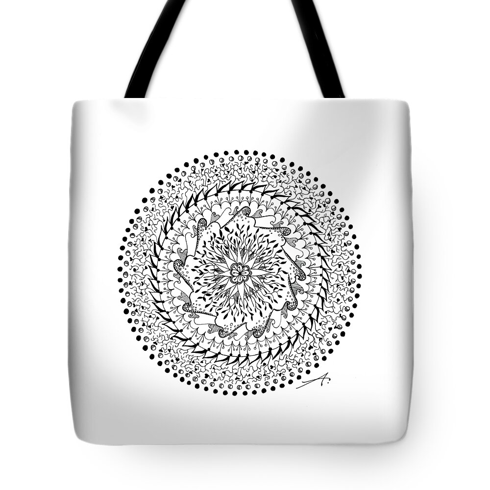Drawing Tote Bag featuring the drawing Turning Point by Ana V Ramirez