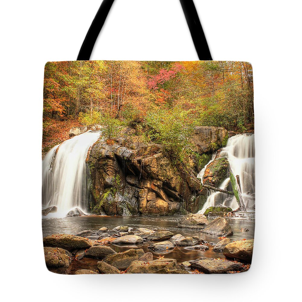 Waterfall Tote Bag featuring the photograph Turtletown Creek Falls by Lorraine Baum