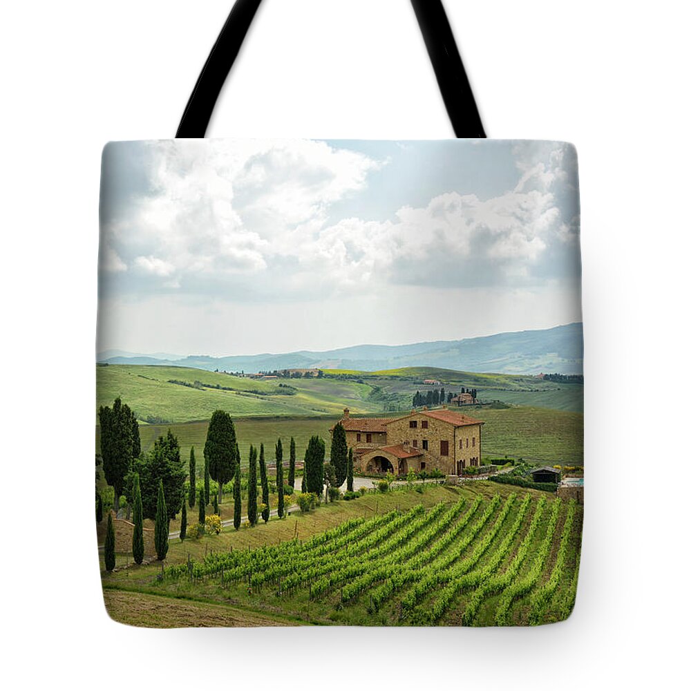 Sky Tote Bag featuring the photograph Tuscan Winery by Joachim G Pinkawa