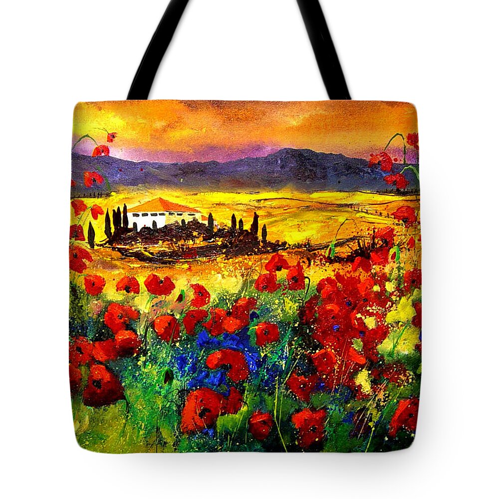 Landscape Tote Bag featuring the painting Tuscany 68 by Pol Ledent