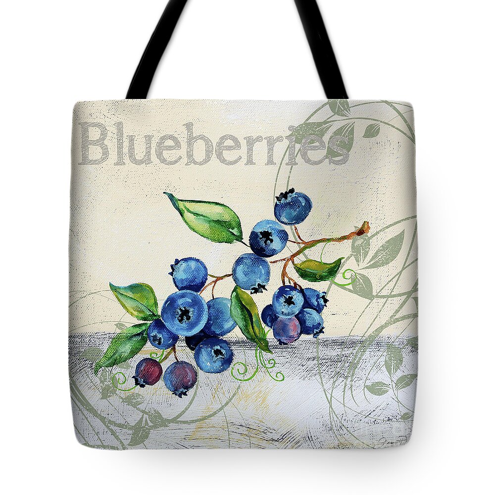 Blueberries Tote Bag featuring the painting Tutti Fruiti Blueberries by Jean Plout