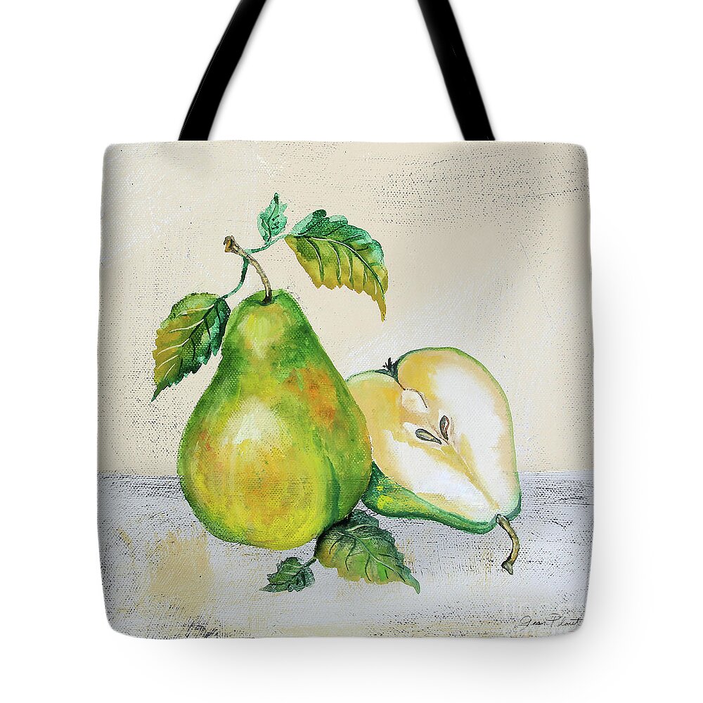 Pears Tote Bag featuring the painting Tutti Fruiti Pears 2 by Jean Plout