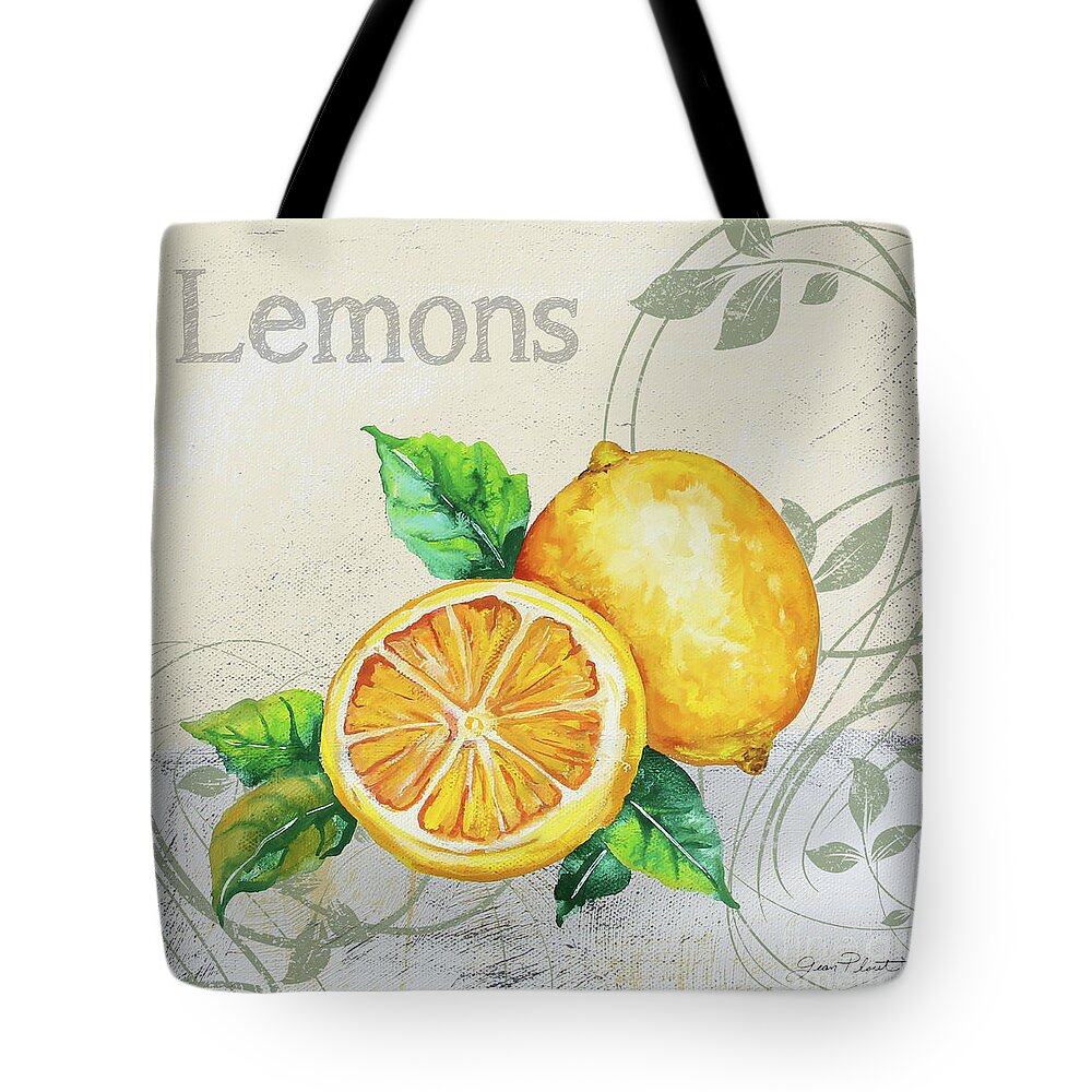 Lemon Tote Bag featuring the painting Tutti Fruiti Lemons by Jean Plout
