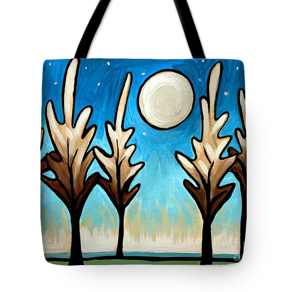 Tree Tote Bag featuring the painting Twilight Woods by Elizabeth Robinette Tyndall