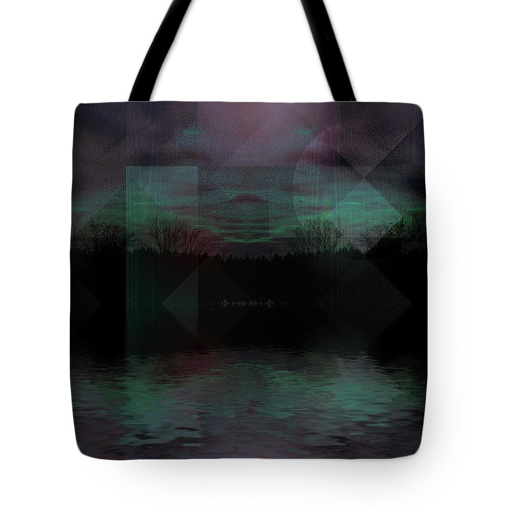 Zone Tote Bag featuring the digital art Twilight Zone by Mimulux Patricia No