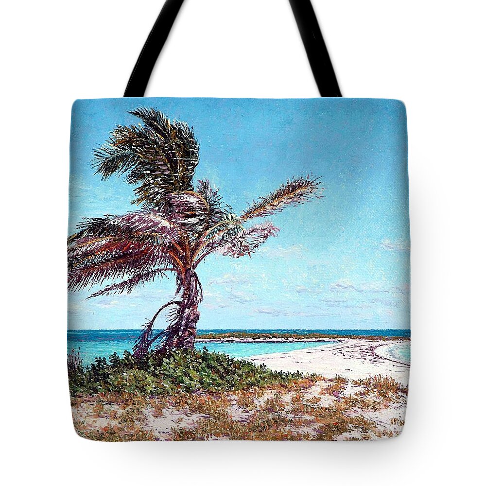 Eddie Tote Bag featuring the painting Twin Cove Palm by Eddie Minnis