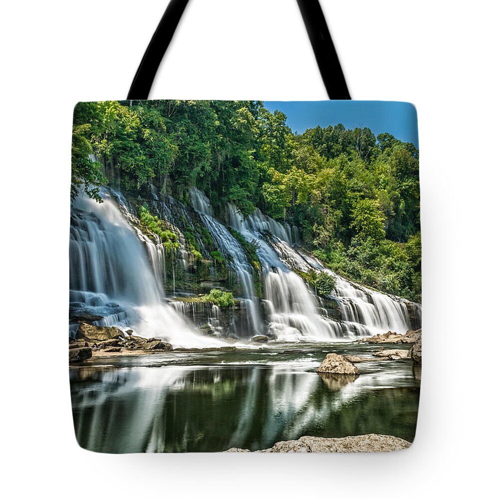 2015 Tote Bag featuring the photograph Twin Falls in Summer by Kenneth Everett