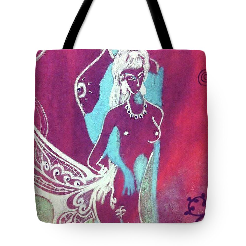 Colour Tote Bag featuring the painting Twin Souls I by Yvonne Payne