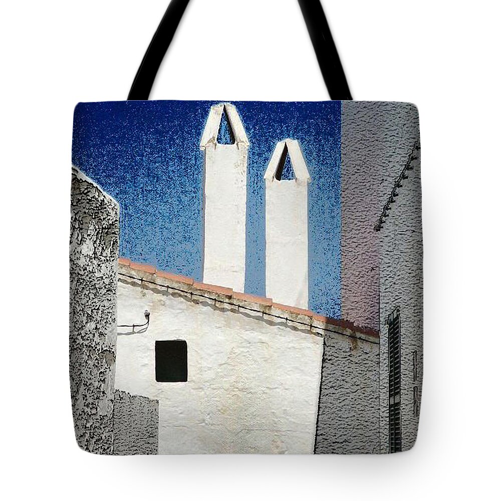 Ebsq Tote Bag featuring the photograph Twin Stacks Es Migjorn Menorca Spain by Dee Flouton